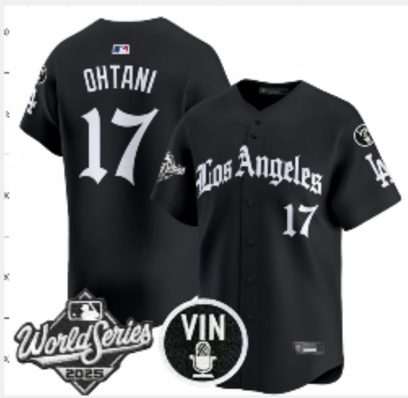Men 2025 Los Angeles Dodgers #17 Ohtani Black Nike MLB Jersey style 097->los angeles dodgers->MLB Jersey